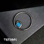 Niobium Zero with Captive Opal - Custom Made - Left Ear