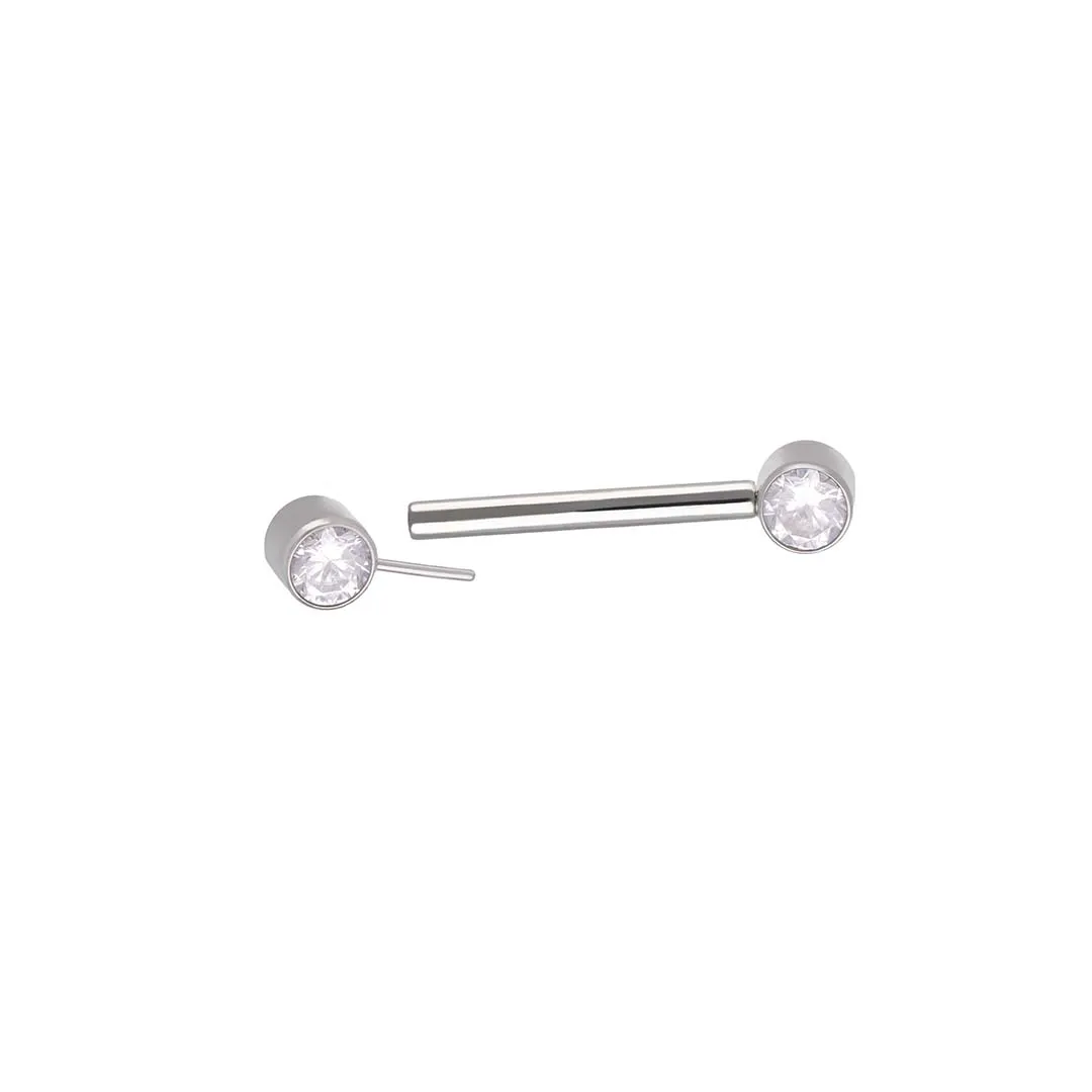 Threadless Barbell with CZ