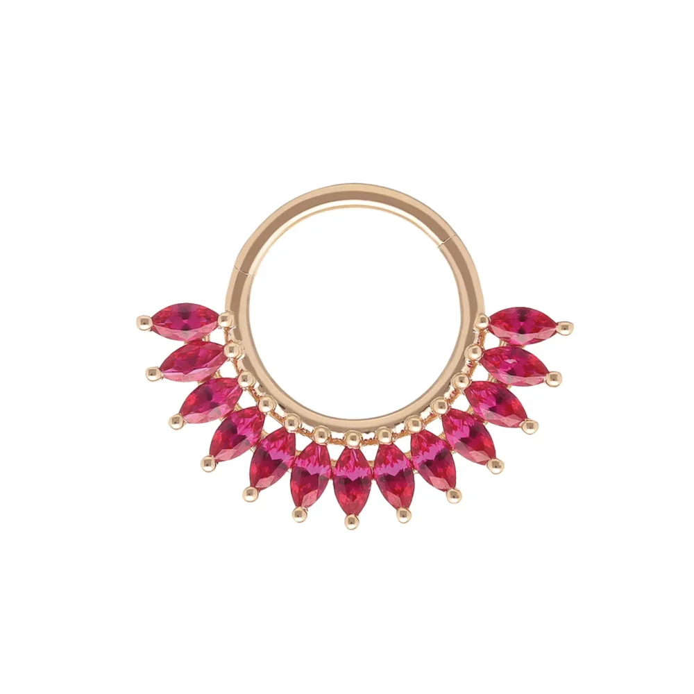 Gold Ruby Clicker Ring