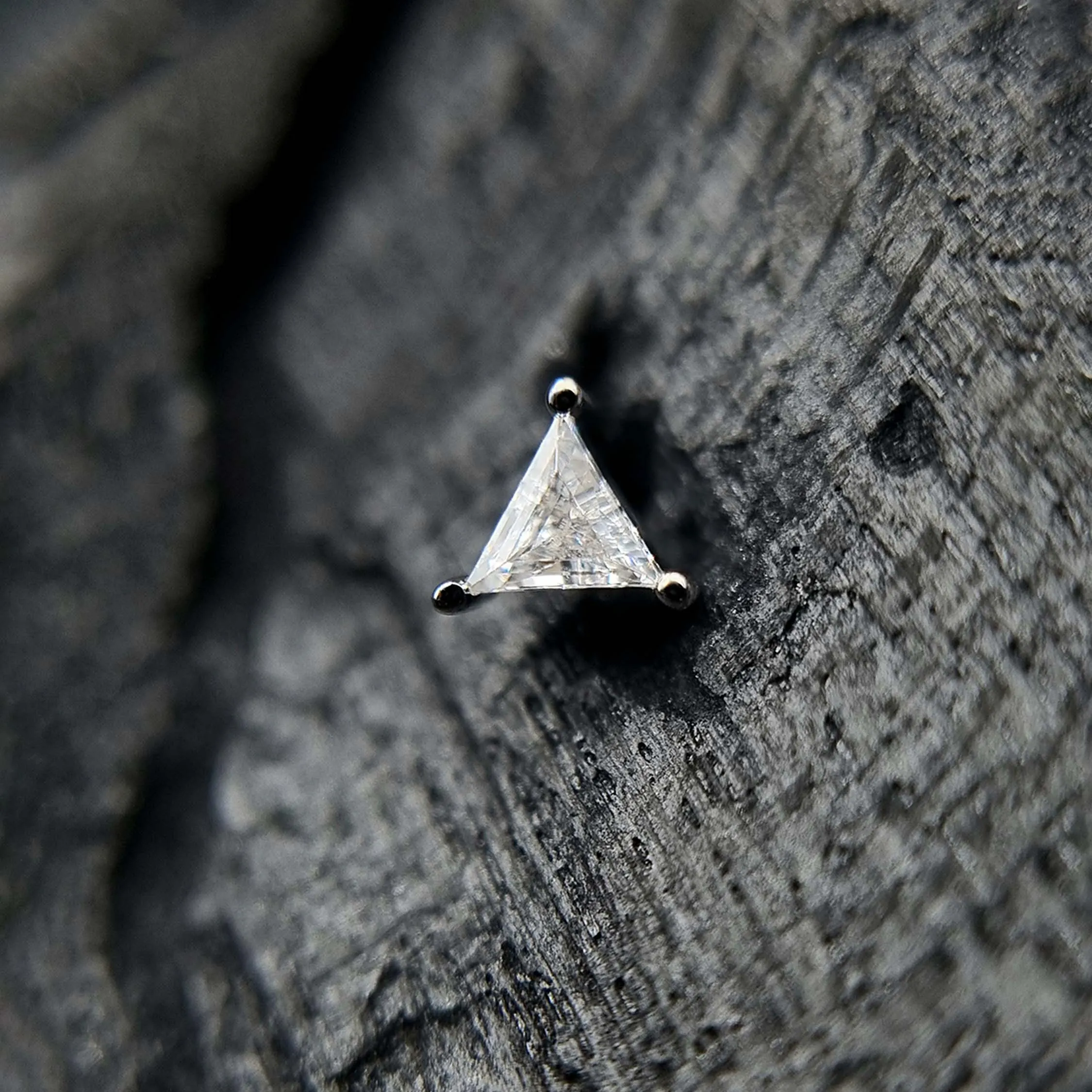 Triangle Prong White Gold