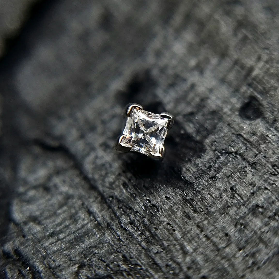 Square Chevron White Gold