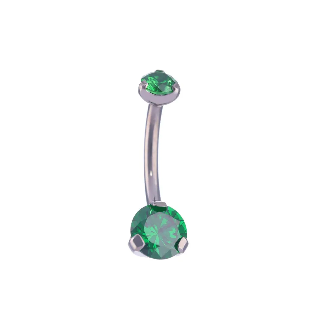 Sue Emerald CZ – Titanium Belly Ring