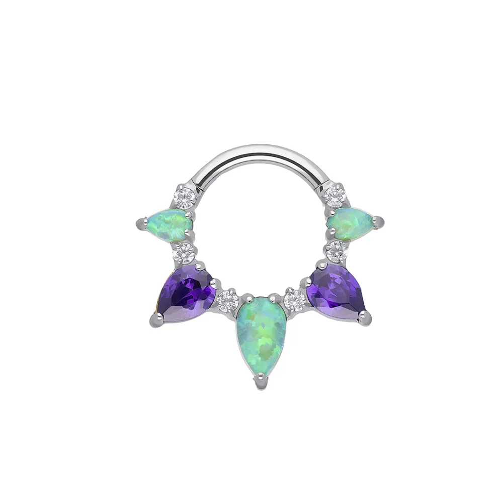 Clara White Amethyst Hinged Ring